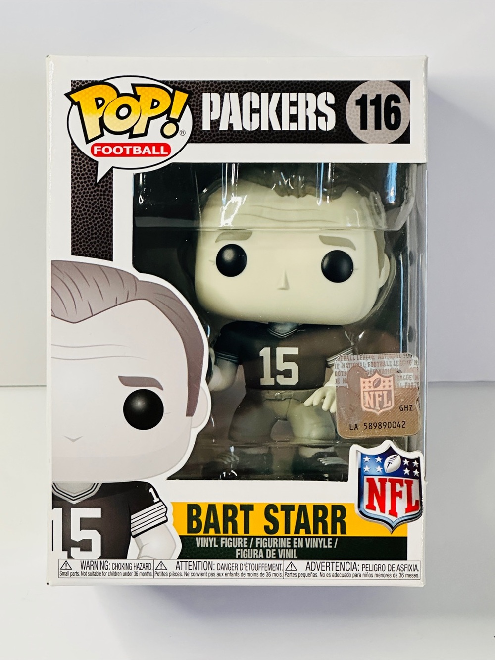 Funko Pop NFL Legends Green Bay Packers Bart Starr Black & White #116 New